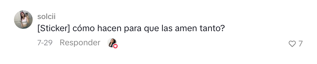 Comentario de una persona sobre amooor