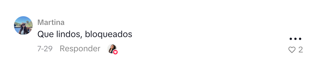 Comentario de una persona sobre amooor